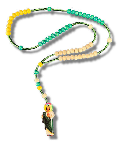 Lote De 10 Rosarios De Madera San Judas Tadeo