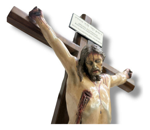 Cristo O Crucifijo Fino En Acabado Bruñido Y Avejentado 65cm