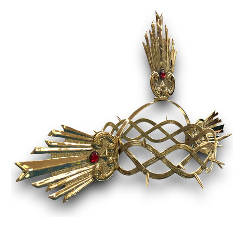 Corona De Espinas Fina Con 3 Potencias Bañada En Oro #17