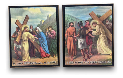 Juego De Viacrucis 42 x30  (15 Piezas)