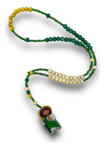 Lote De 10 Rosarios De Madera San Judas Tadeo Niño O Animado