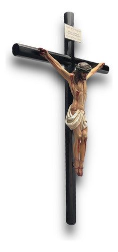 Cristo Muerto O Crucifijo Al Óleo En Cruz Octagonal 75cm