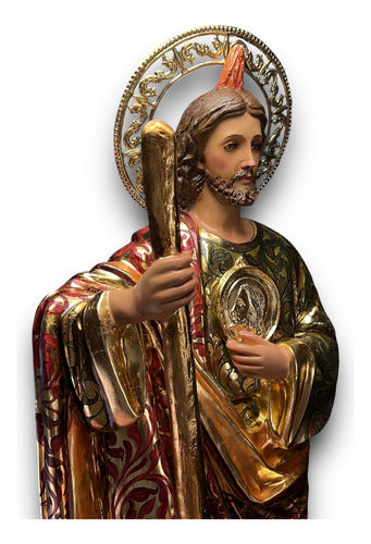 Figura De San Judas Tadeo 142 Cm Estofado Hoja De Oro