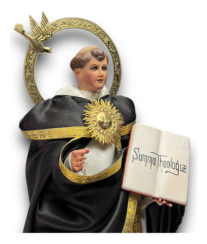 Santo Tomás De Aquino Al Óleo Imagen Para Vestir 63cm