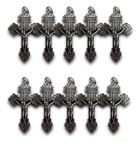 Lote De 10 Medallas Italianas Cruz  5cm