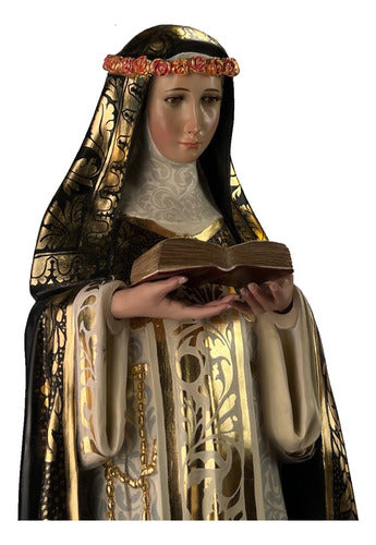 Santa Rosa De Lima 104cm Estofada En Hoja De Oro