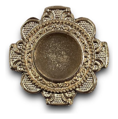 Teca O Relicario De Cruz Con Trébol (porta Reliquia Santos)