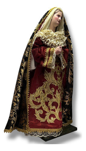 Dolorosa O Virgen De Los Dolores Para Vestir Y Bruñida 60cm