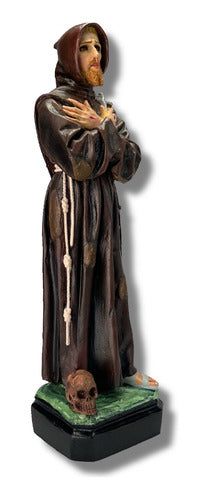 Figura De San Francisco De Asís. 37cm Pasta Fina Óleo