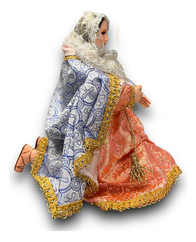 José Y María Imágenes De Vestir Talla En Madera 30cm