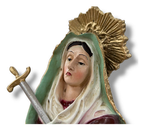 Virgen De Los Dolores O Dolorosa En Resina 30cm