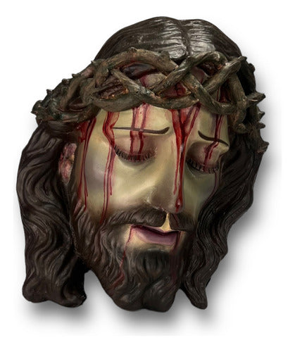 Divino Rostro De Cristo Pintado Al Óleo 34cm