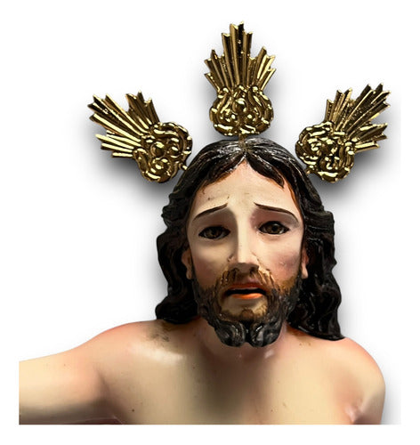 Cristo Resucitado Tallado En Madera 36cm