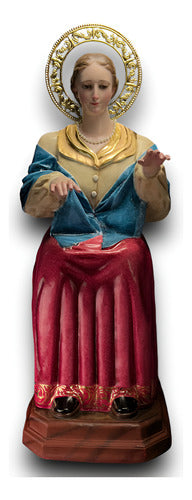 Santa Cecilia En Terminado Bruñido Con Aureola 120cm