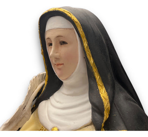 Santa Teresa De Ávila Talla En Madera Con Oro Fino 40cm