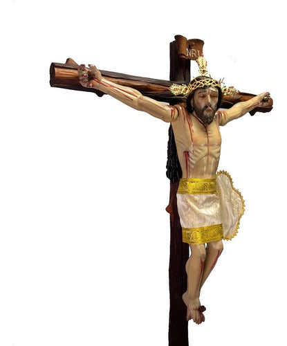 Cristo De Base  Articulado De Brazos Talla En Cedro 110