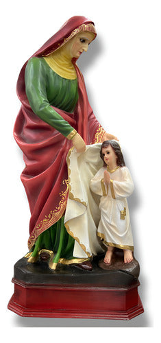Santa Ana Con La Virgen María De Niña 88cm