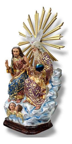 Divina Providencia Policromía En Óleo Y Estofada 90cm