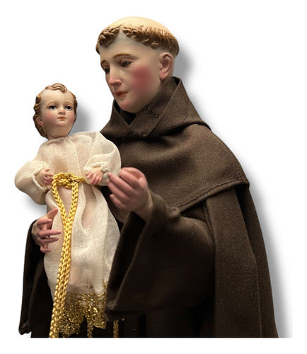 Figura San Antonio De Padua 40cm Para Vestir Y Bruñido