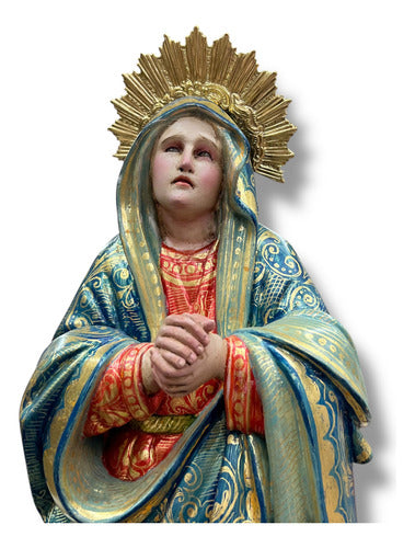 Calvario Tallado En Madera Decorado Con Oro Fino 77cm