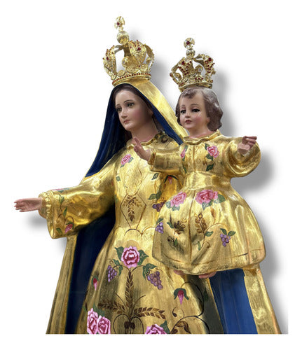 Virgen De La Candelaria En Hoja De Oro Y Acabado Fino 108cm