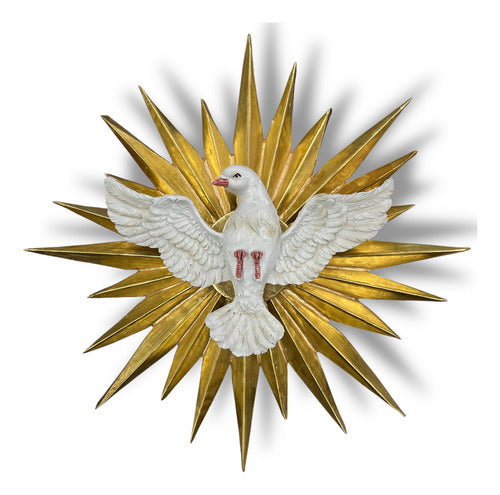 Espíritu Santo Mediano Resplandor En Hoja De Oro 42cm X 42cm