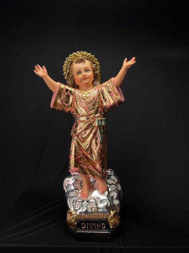 Divino Niño Jesús 90cm Estofado En Hoja De Oro