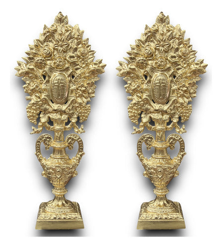 Juego De 2 Palmitorias Doradas 74cm