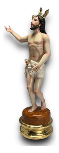 Cristo Resucitado Tallado En Madera 36cm