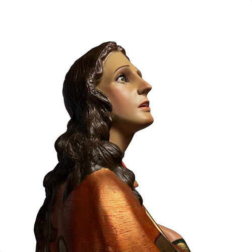 San Juan Evangelista De 124cm Policromado Y Estofado En Oro