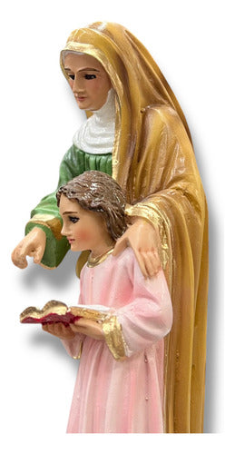 Escultura De Santa Ana Con María Niña 19cm