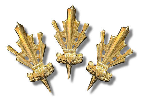 Juego De 3 Potencias 7cm Chapa De Oro