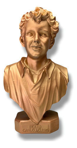 Busto Carlo Acutis Terminado Tipo Cobre 13cm