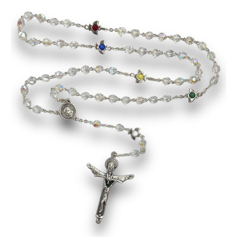 Rosario Misionero De Cristal Italiano 47cm