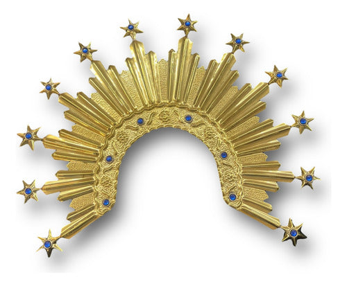 Resplandor Para Virgen  Dolorosa #9 Laton Con Estrellas