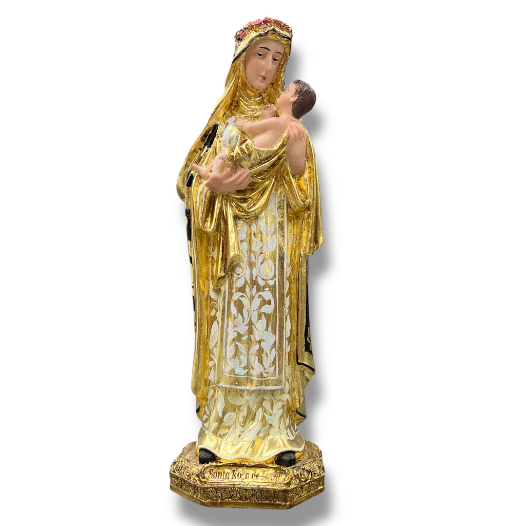 Santa Rosa De Lima En Terminado Fino Con Hoja De Oro 29cm