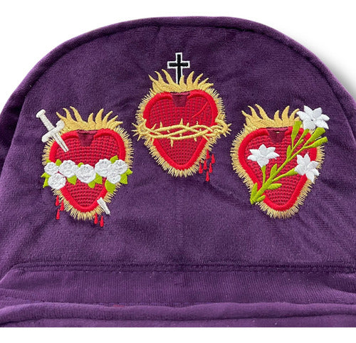 Mochila Sacristía Bordada Tres Corazones