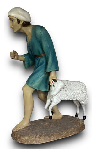 Pastor Con Chivo Para Nacimiento De 80cm