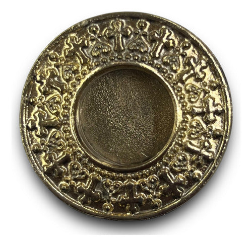 Teca O Relicario Redondo Con Cruces (porta Reliquia Santos)