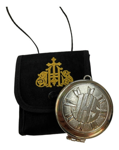 Set Porta Relicario Y Píxide Niquelado Ministros Eucaristía
