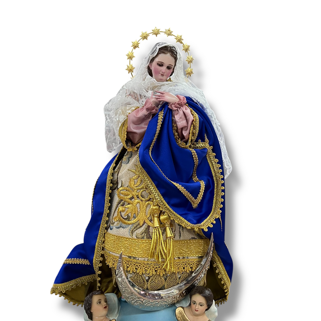 Inmaculada Concepcion De Maria O Purisima Terminado Bruñido y Articulada 60cm