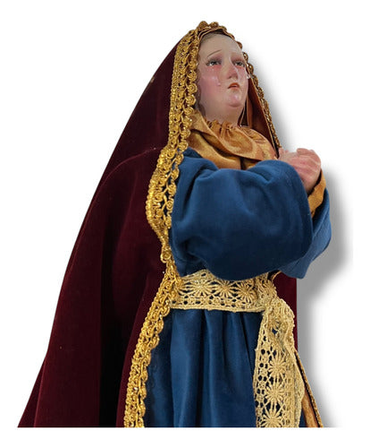 Virgen De Los Dolores Para Vestir Talla En Madera 50cm