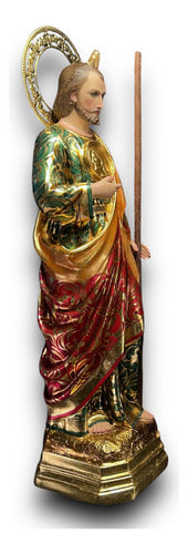San Judas Tadeo 88cm Al Óleo Hoja De Oro Tipo San Hipolito
