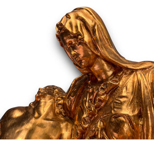 Virgen De La Piedad En Hoja De Bronce 65cm