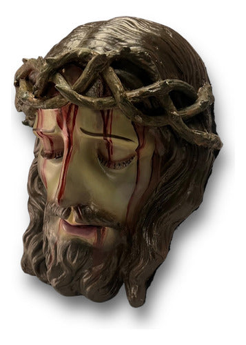 Divino Rostro De Cristo Pintado Al Óleo 34cm