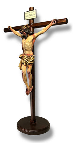 Crucifijo O Cristo Muerto Con Cruz Octagonal Con Base 97cm