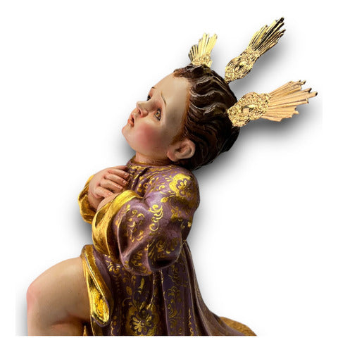 Niño Jesús Pasionista Nazareno Talla En Madera Estofado 25cm