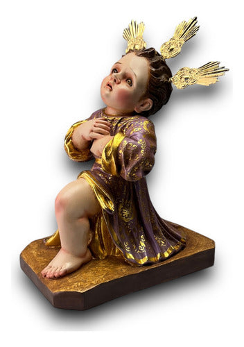 Niño Jesús Pasionista Nazareno Talla En Madera Estofado 25cm