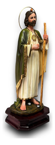 Figura De San Judas Tadeo 48cm Filetes En Hoja De Oro