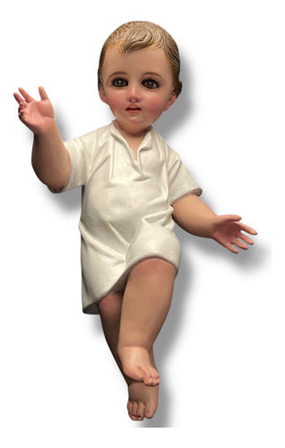 Niño Dios O Niño Jesús En Pasta Fina En Acabado Bruñido 30cm